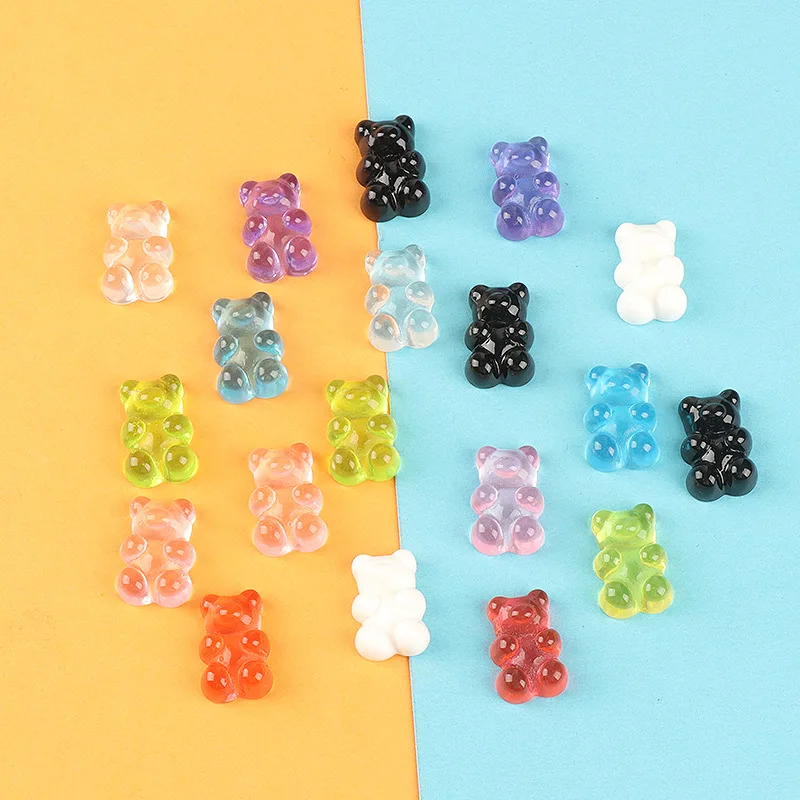 10Pcs/Set Cute Mini Jelly Bear Resin Fridge Magnets Strong Magnetic Sticker for Refrigerator Photo Message Memo Map Fixed Decor