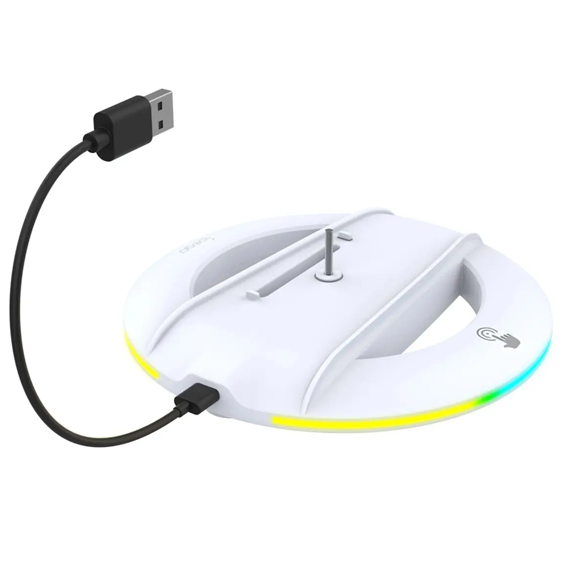 B21B  Vertical Stand for Slim Console Disc and Digital with 14 Light Mode, RGB Base Stand for Slim Console