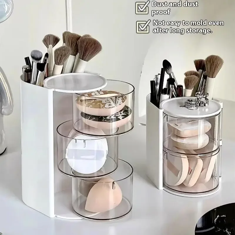 

2/3Layer Hair Accessories Organizer Storage Box Clear Hair Tie Organizer For Headband Makeup Brush Holder Desk Jewelry Organizer