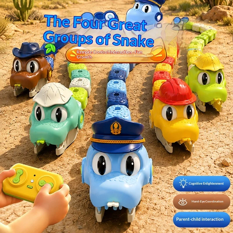 Magnetic Chomping Snake RC Car 2‑Player Competitive Battle Game Interactive Educational Parent‑child Play Toy Gift