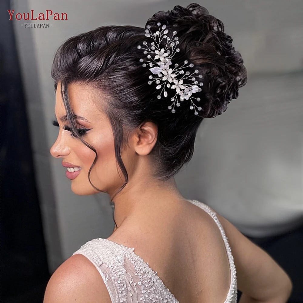 

YouLaPan Wedding Hair Accessories Bridal Hair Comb Bridesmaid Hair Ornaments Woman Headwear Hair Clips Bride Headdress HP336