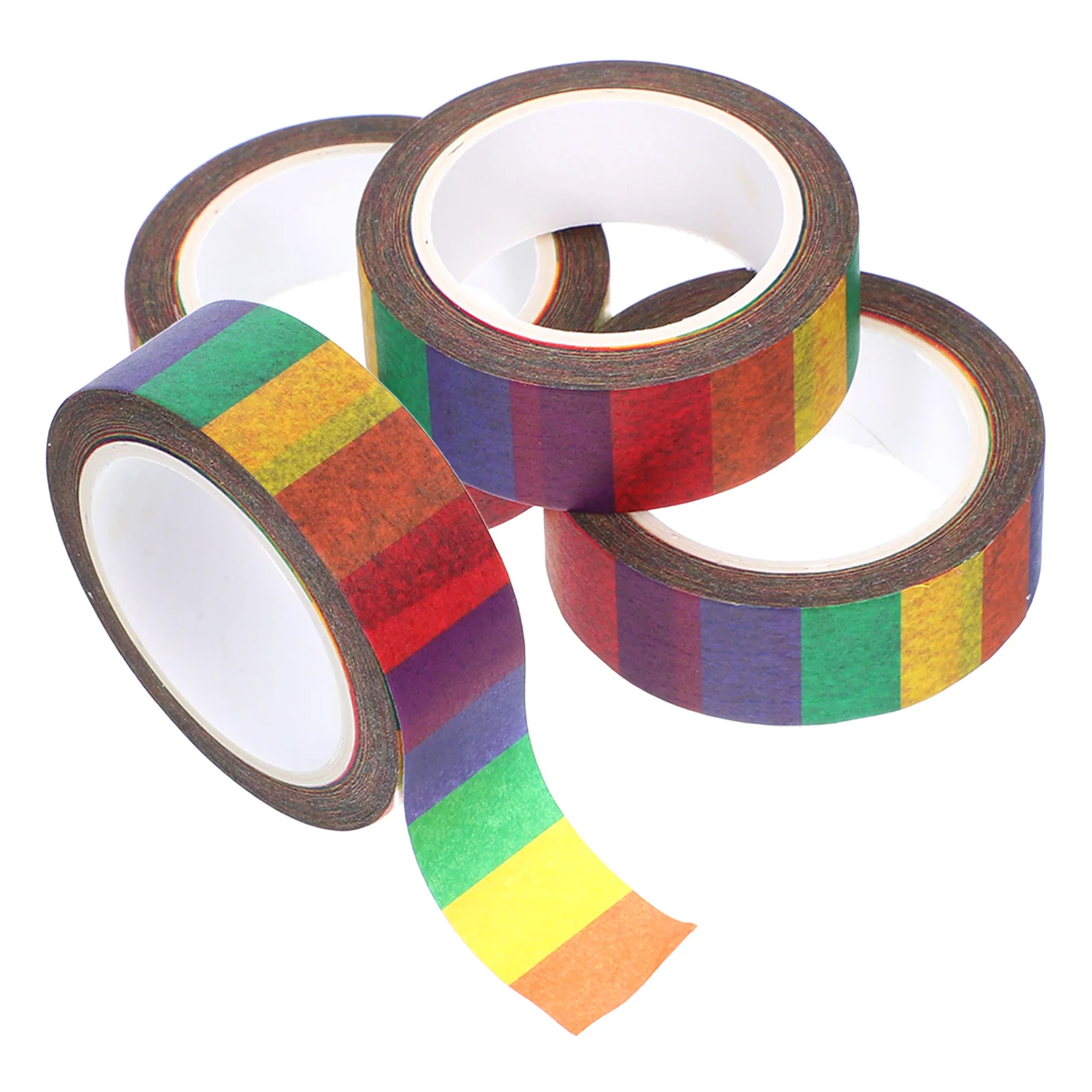 

4pcs Washi Tape Colorful Striped Stickers Scrapbooking Supplies Decorative Tape Craft Labeling Single Sided Adhesive
