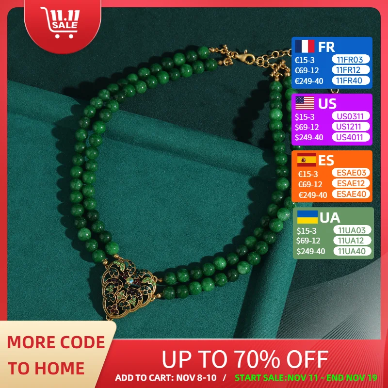 

Многослойные зеленые бусины, ожерелье, женские подвески в форме сердца для изготовления ювелирных изделий, очаровательная капля воды, роскошный дизайнерский подарок на день матери, новинка 2023 года