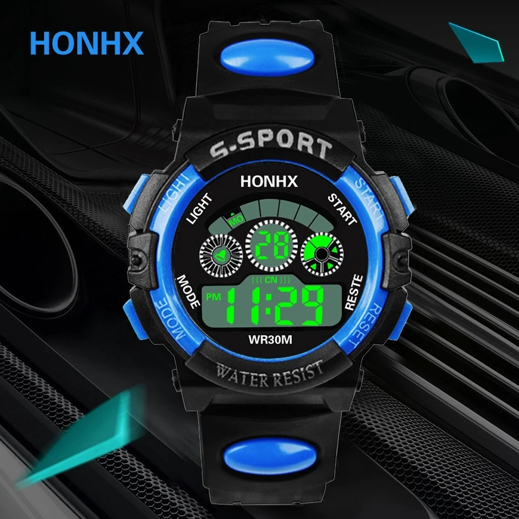 새로운 남성 LED 디지털 시계 남자를위한 빛나는 패션 스포츠 방수 시계 날짜 육군 군사 시계 Relogio Masculino