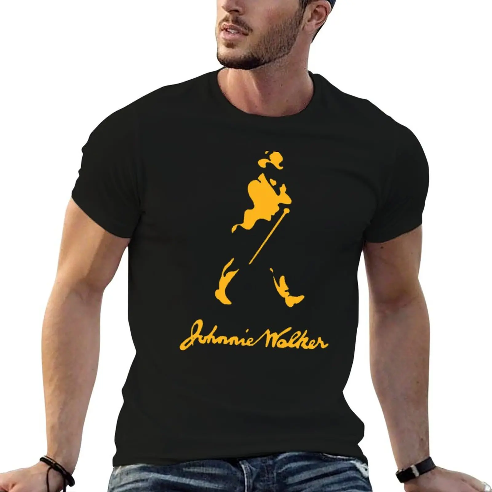 Camiseta Johnnie Walker Gold, camiseta para hombre, camisetas de lujo para hombre, paquete de camisetas blancas divertidas, camiseta de algodón