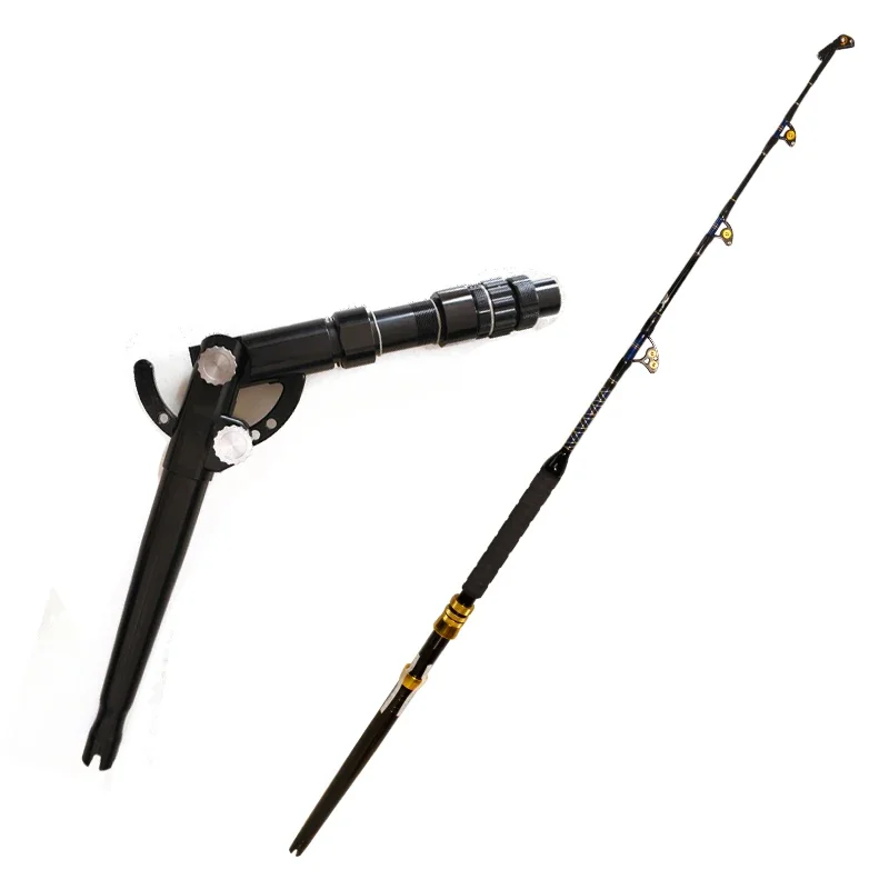 5.6-inch Deep-sea Fishing Rod Size 4# 7fold Towing Aluminum Alloy Straight and Curved Combination Handle