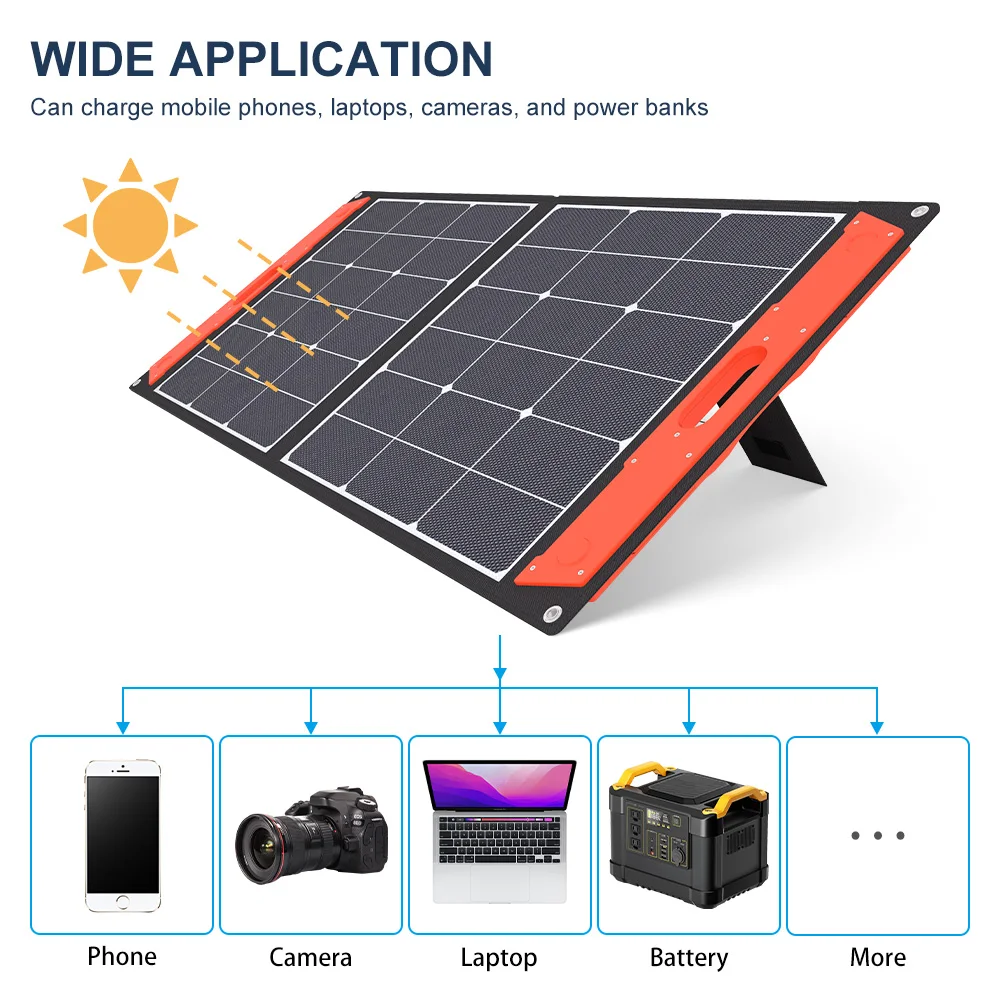 Imagem -04 - Sunpower Dobrável Painel Solar Portátil Exterior 12 v Bateria de Armazenamento de Energia Solar Vem com um Usb Tipo-c 100w400w