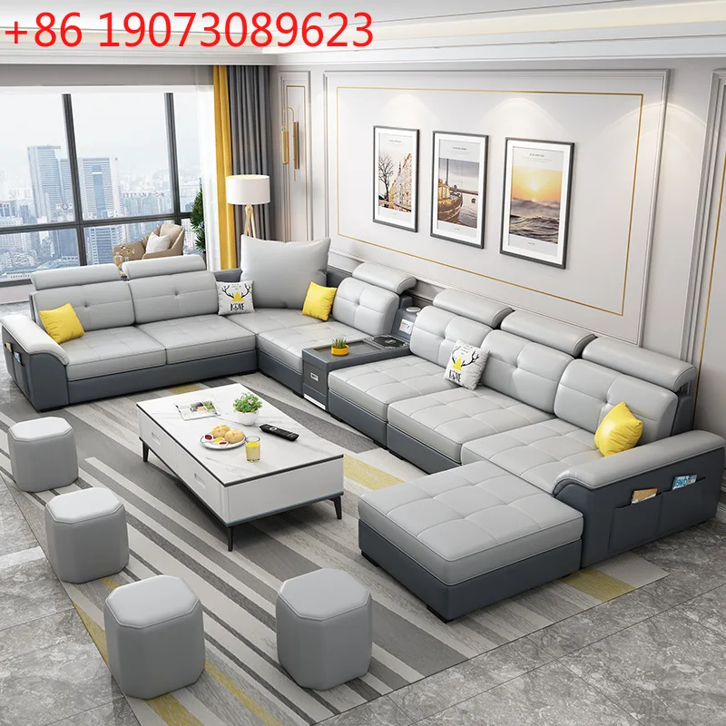 

Nordic fabric sofa modern simple living room latex corner home technology cloth sofa