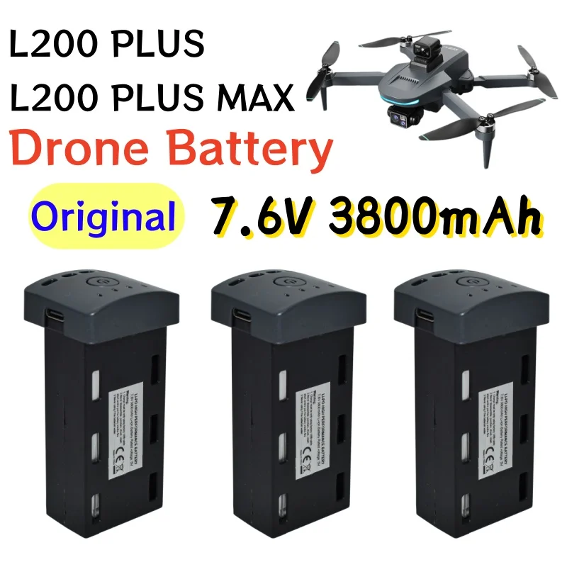 LYZRC Drone Battery For L200 PLUS 7.6V 3800MAh About 25min Fly Time Original L200 PLUSMAX RC Quadcopter Battery Accessory Parts