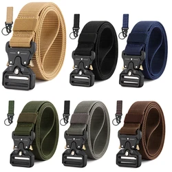 Men's Tactical Belt Metal Buckle Army Outdoor Hunting Compass Multi Function Combat Survival Canvas for Nylon Male Luxury Belts