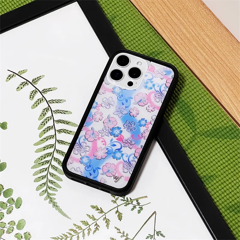 Wildflower 3D WF Metal Logo Phone Case for iPhone 16 15 14 13 12 Pro Max Plus Cute Mushroom Smile Shockproof Back Cover Funda