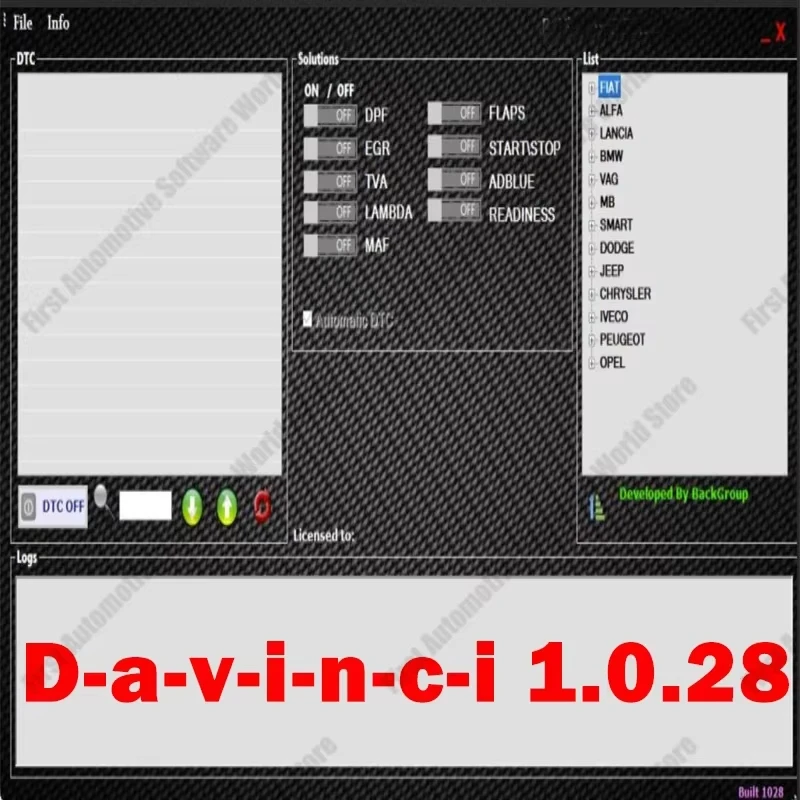 Davinci-Software de remapeo de CHIPTUNING, 1.0.28 PRO, compatible con Win 7/10