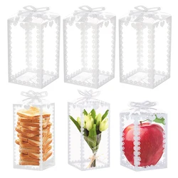 5Pcs PVC Lace Candy Boxes Wedding Decorations Party Supplies Gift Box Baby Show Favors Candy Box with Ribbon