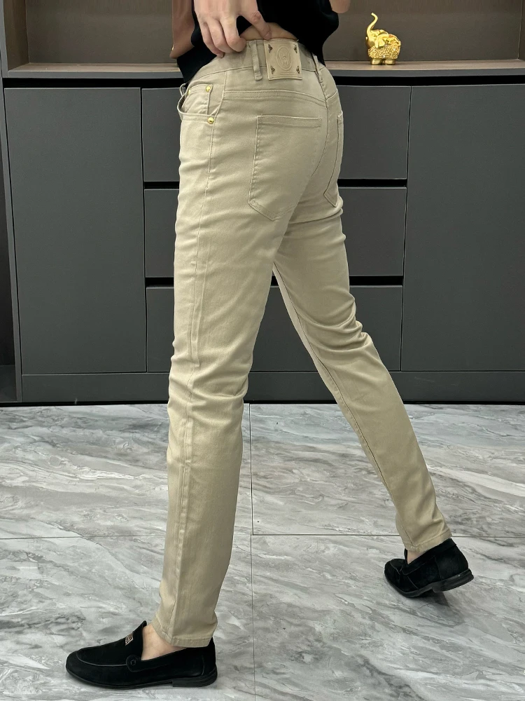 

Slim Fit Color Men's Jeans Versatile Busin Casual Slimming Multi-Color Small Footed Pants Spring Summer Faion