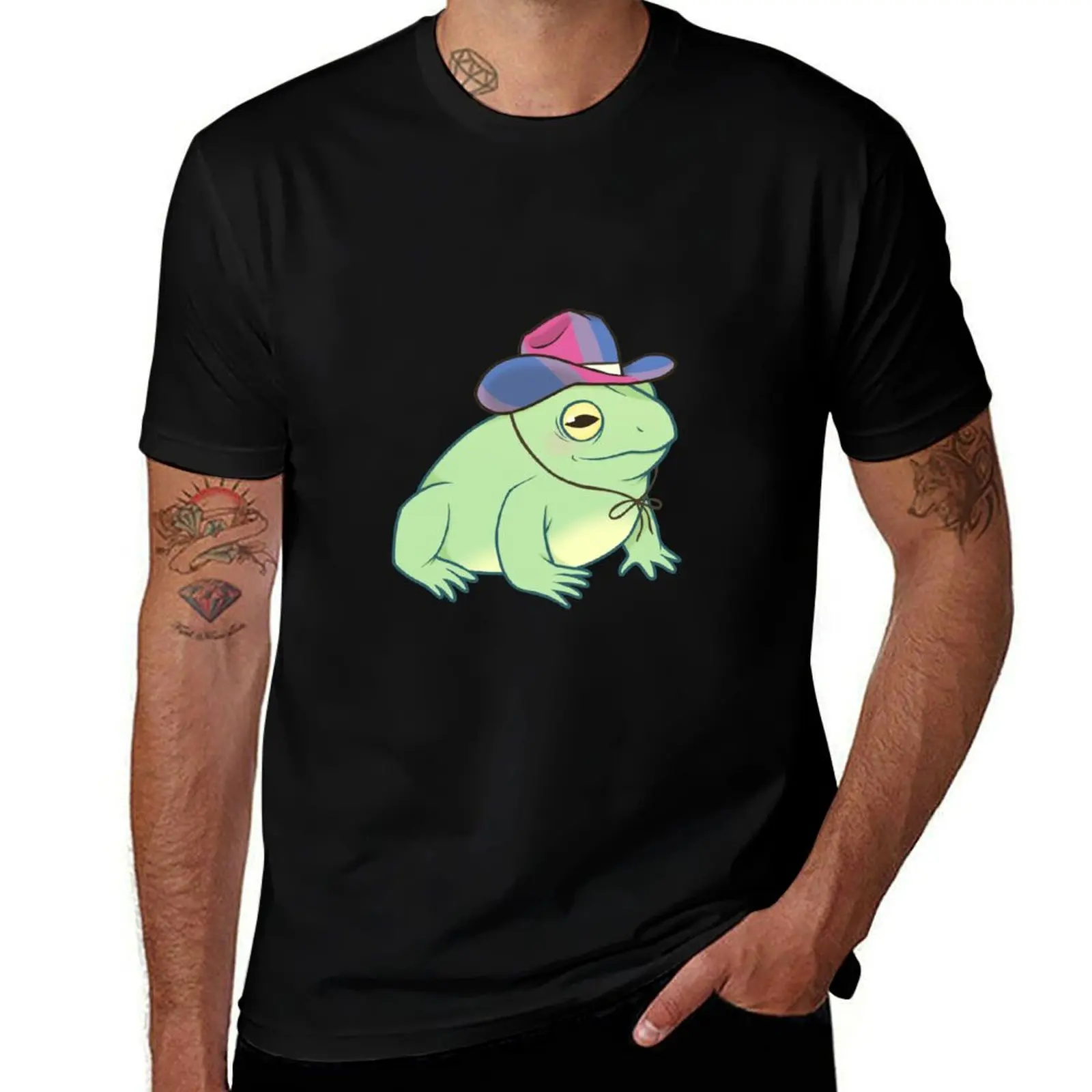 

Bisexual Pride Cowboy Frog T-Shirt man t shirts for men mens graphic t shirts t shirt personalised T-Shirt