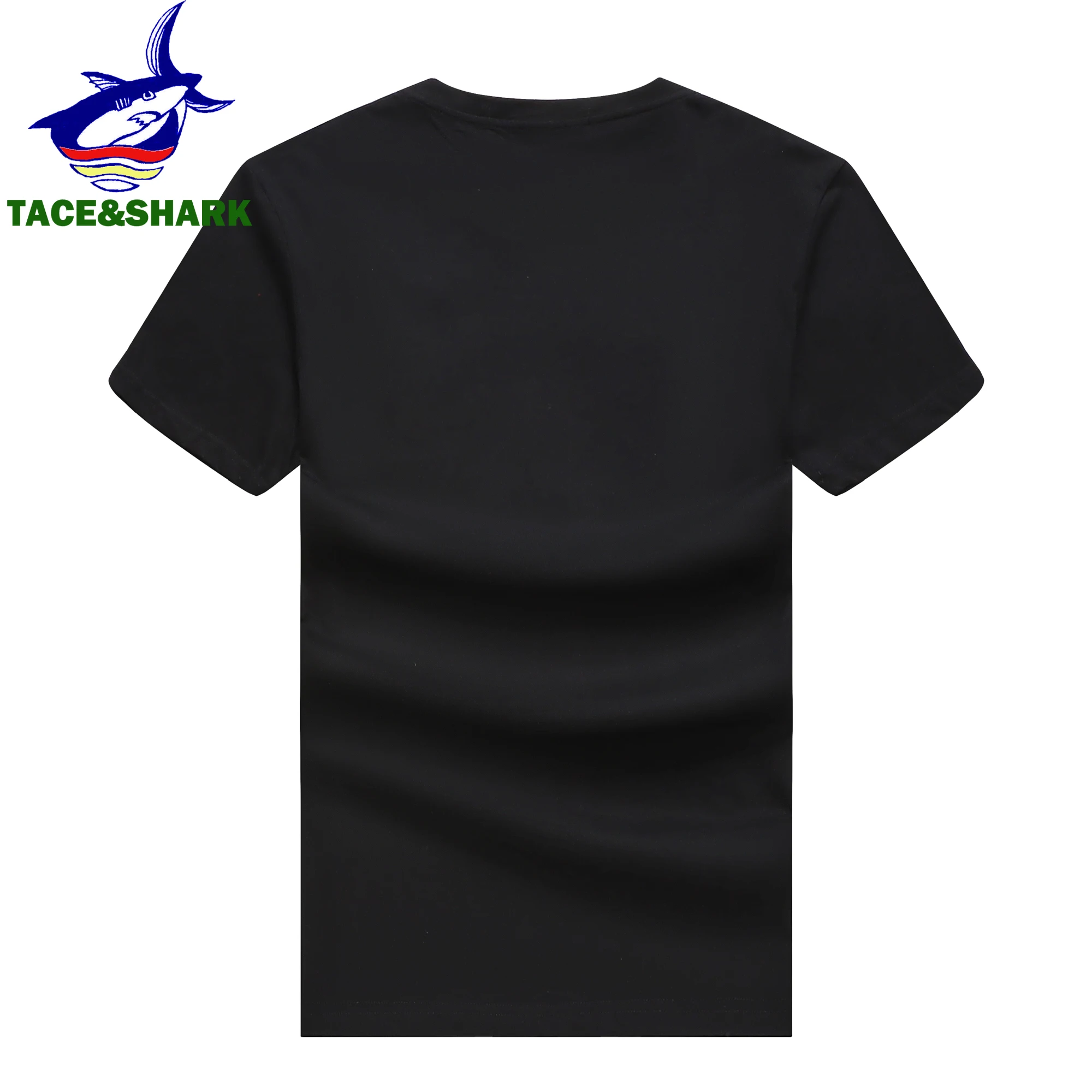 TACE&SHARK Summer Fashion Shark T Shirts Casual Men Solid Color Tops Tees Printing T-shirt Comfortable O-Neck Tshirts