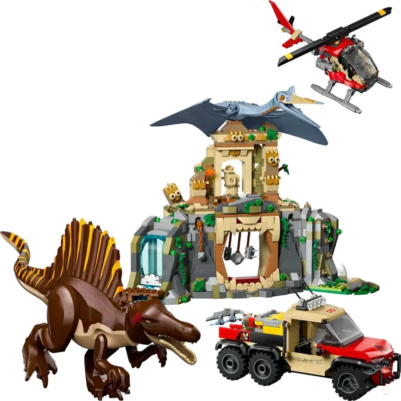Blocchi di costruzione 984 pezzi Serie creativa Spinosaurus e Pterosaur Flying Boy Block Toy Decorazione regalo di compleanno per bambini 76976