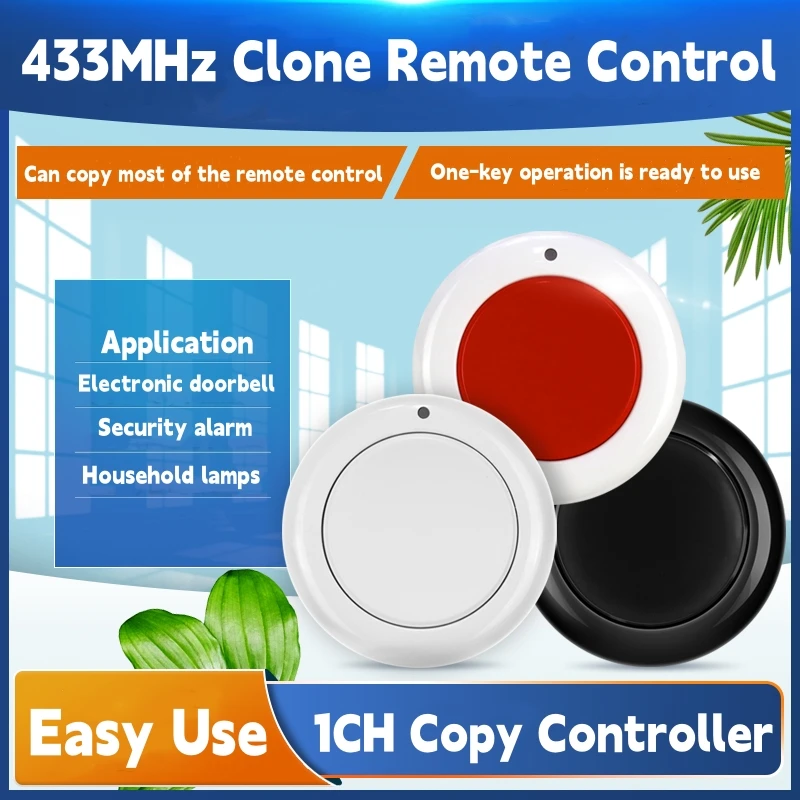 433MHz Cloning Code Transmitter Auto Copy 1CH Remote Control Electric Garage Door Opener Remote Controller Duplicator Clone