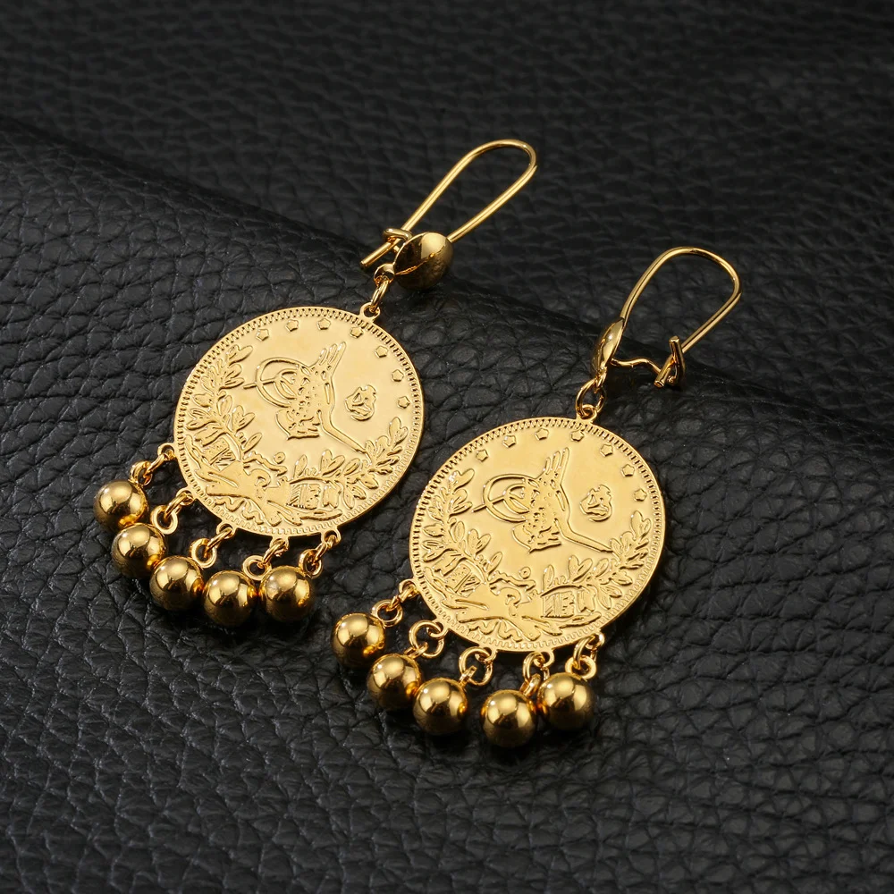 Muslim Ancient Coins Fashion Earrings Luxury Ladies Earrings Arabic Currency Symbol Earrings Luxury Quality Jewelry Vintage