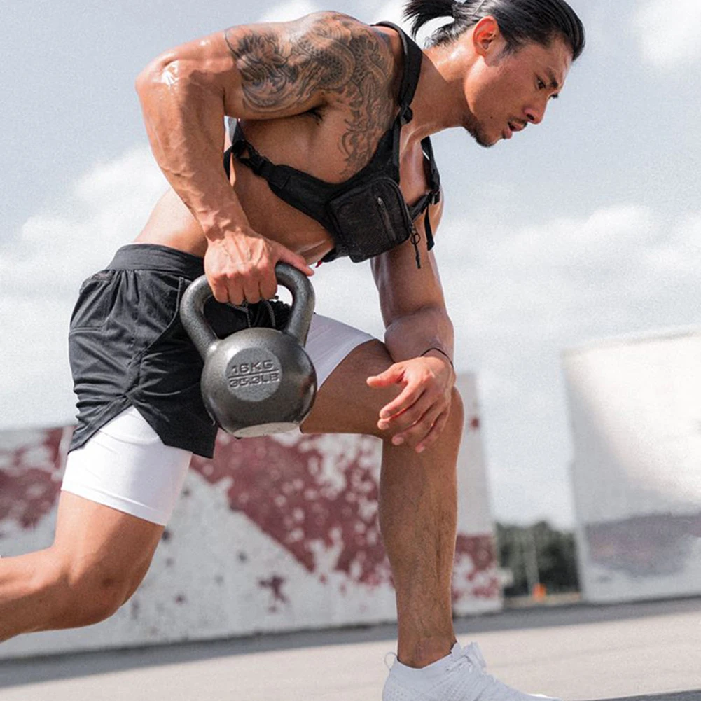 Pantaloni Casual da uomo pantaloni da Fitness a doppio strato multitasche larghi in seta di latte in esecuzione pantaloncini sportivi vendita di liquidazione all'ingrosso Drop shi