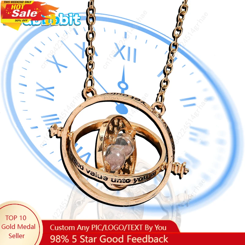 Novo harries potters conversor de tempo colar varinha time turner ampulheta pomo pingente triângulo colar presente aniversário do amigo