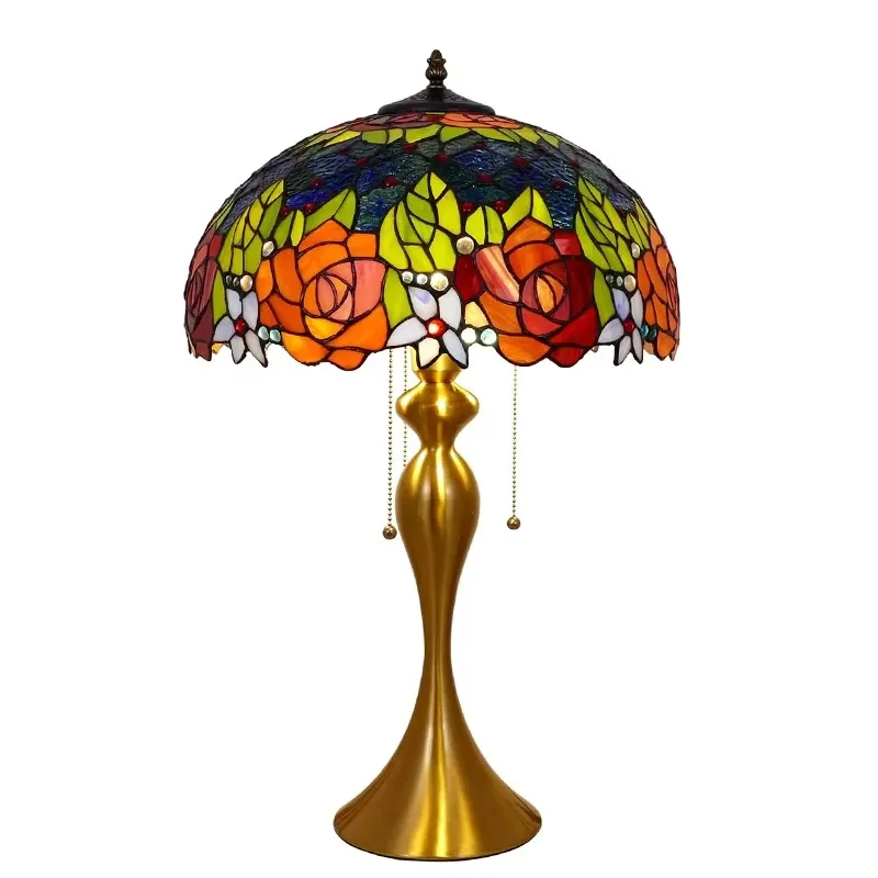 

Style Beautiful Wave Dragonfly Flower, Style, Lamp Stained Glass Lamp, Bedroom Living Room Desk Lamp