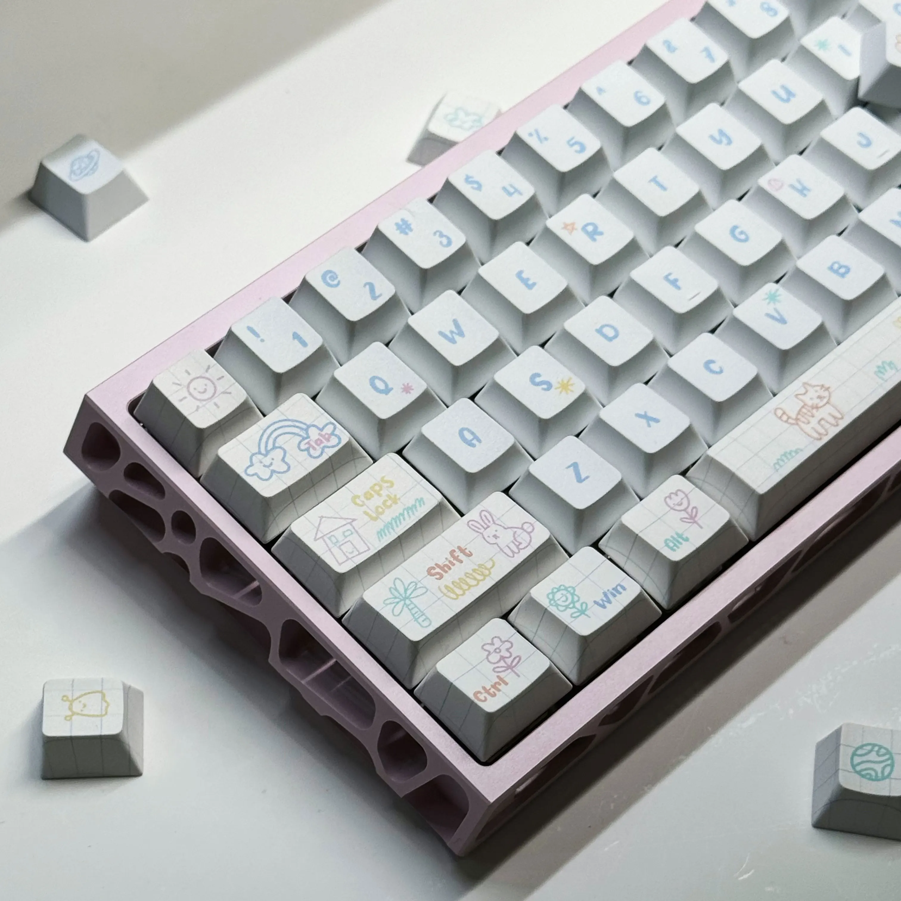 

Spring Notebook Theme Keycaps Original Highly Sublimated Keycaps PBT Keycaps, Mechanical Keyboard Keycaps