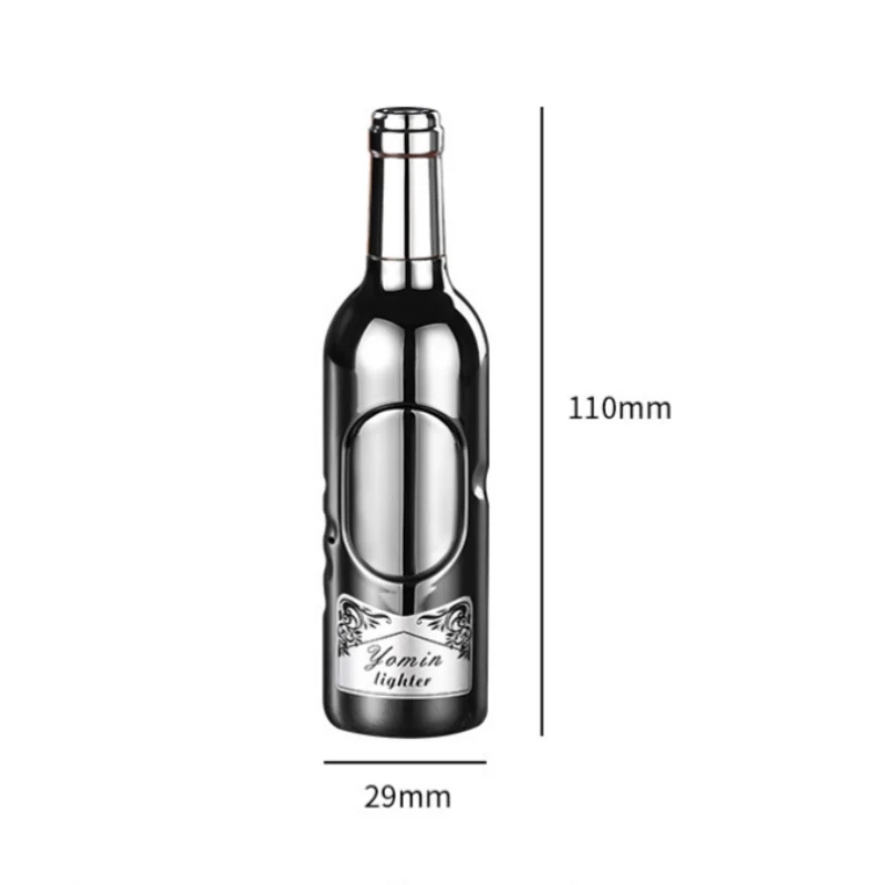 Outdoor Cute Mini Red Wine Bottle Inflatable Lighter Windproof Direct Spray Flame Portable New Lighter Smoking Gift