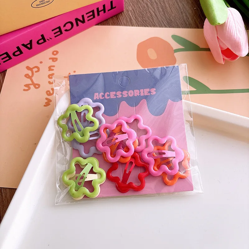 10PCS New Solid Color Five-pointed Star Girls Lovely Hairpins Children Headwear Hairgrip Hair Clips Hair Accessories