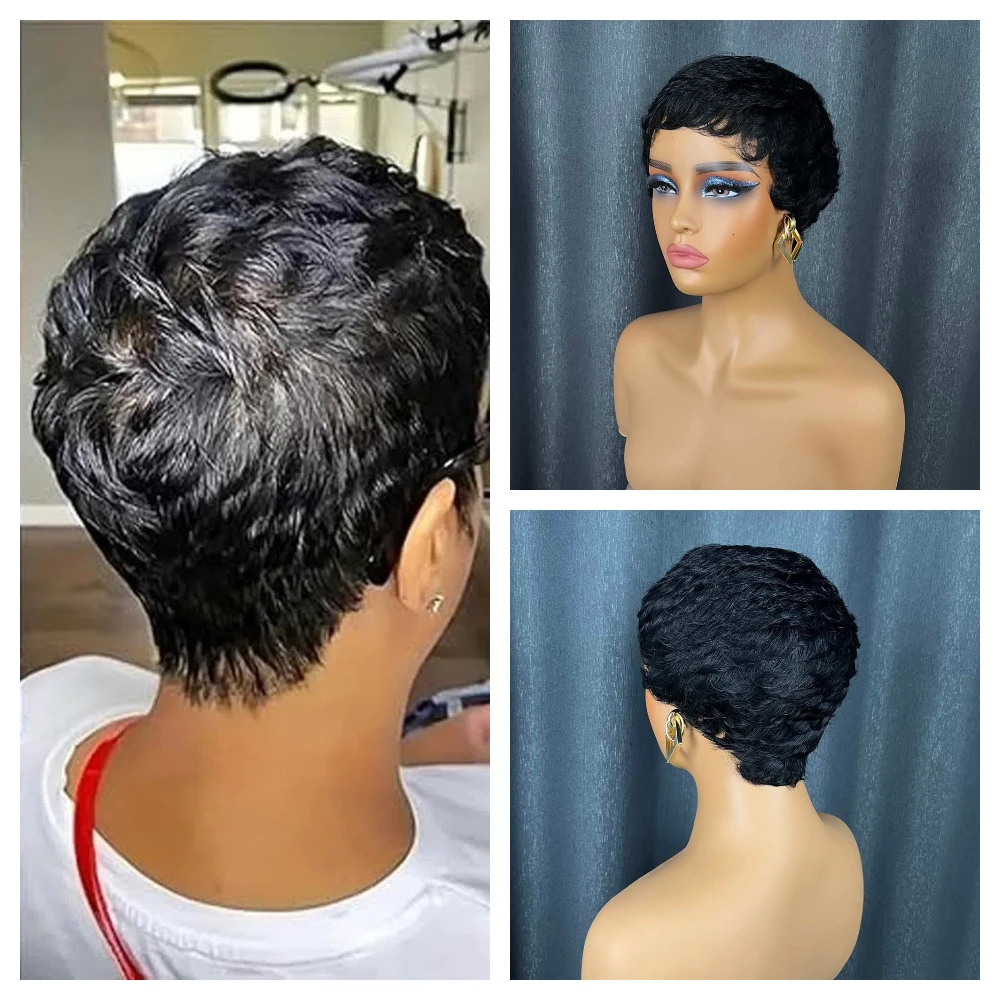 Short Wavy Pixie Cu…