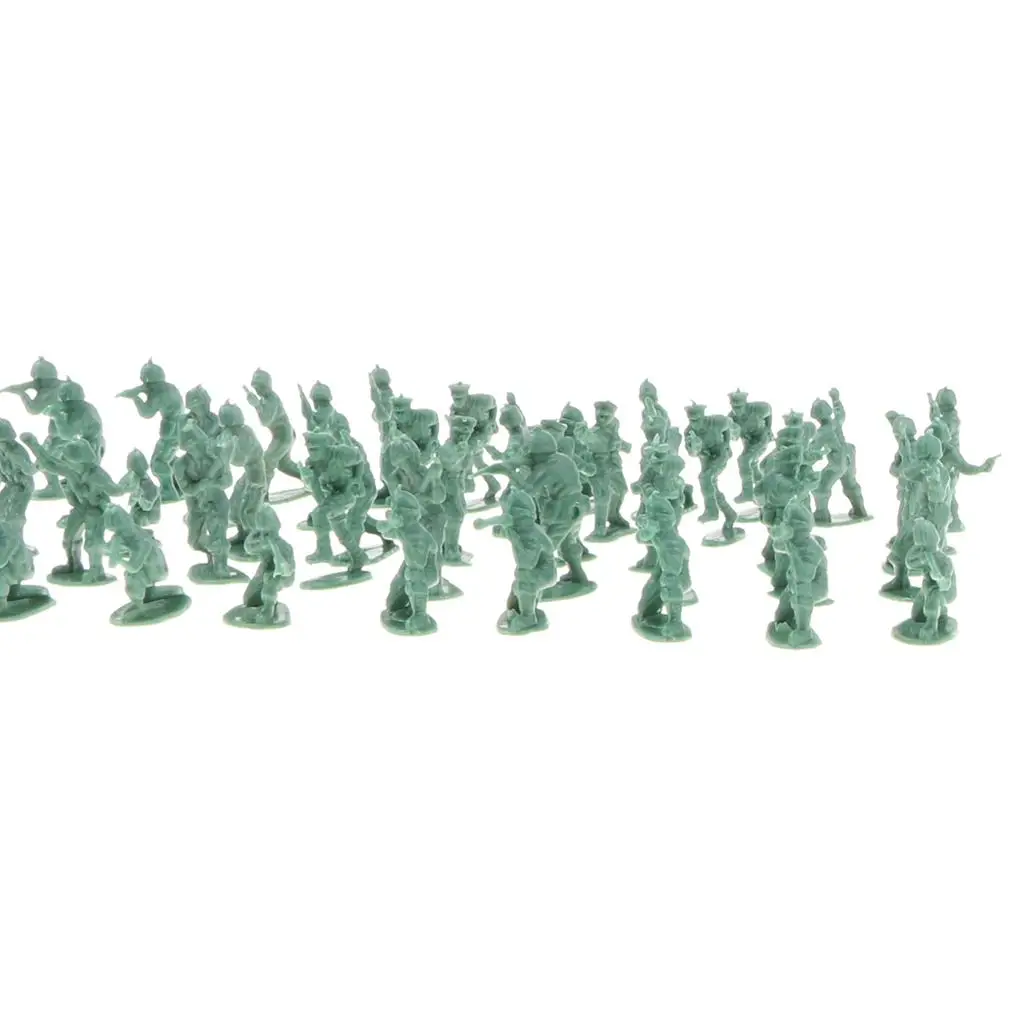 100 Pieces Mini Toy Soldiers Army Men Accessories Plastic Figures Set for Sandbox Game
