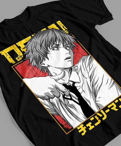 Camiseta unisex Chainsaw Man: Denji activando a su Pochita Cotton anime T-shirt