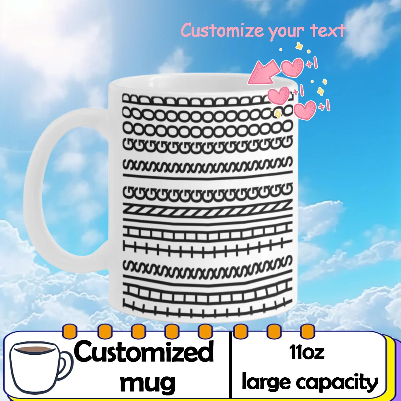 كوب مخصص بسعة كبيرة، كوب شخصي مع اسم نص الصورة، هدية شخصية