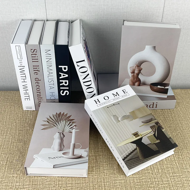 Luxury Fake Books Decoration Fashion Landscape Home Magazine Decorative Book Storage Box Coffee Table Bar Decor Shooting Props