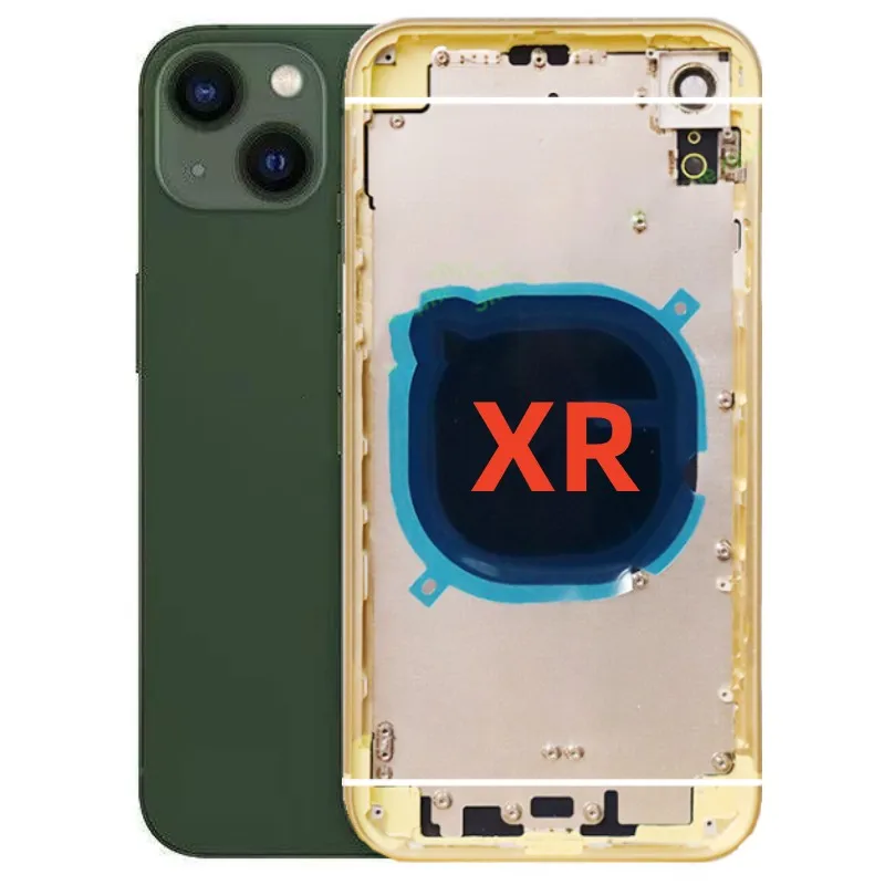 For iPhone XR ~ 14 Diy Housing Rear Battery Midframe Replacement, XR like 14 Chassis XR to 14  back cover XR to 13 Matte Quality