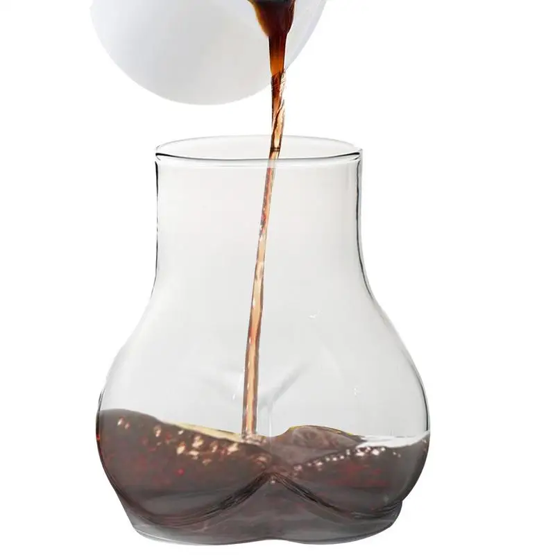 1pc Butt Drinking Cups 450ml Transparent Borosilicate Glass Coffee Mug Funny Coffee Mug Glass Women Body Ass Cup Milk Water Mugs