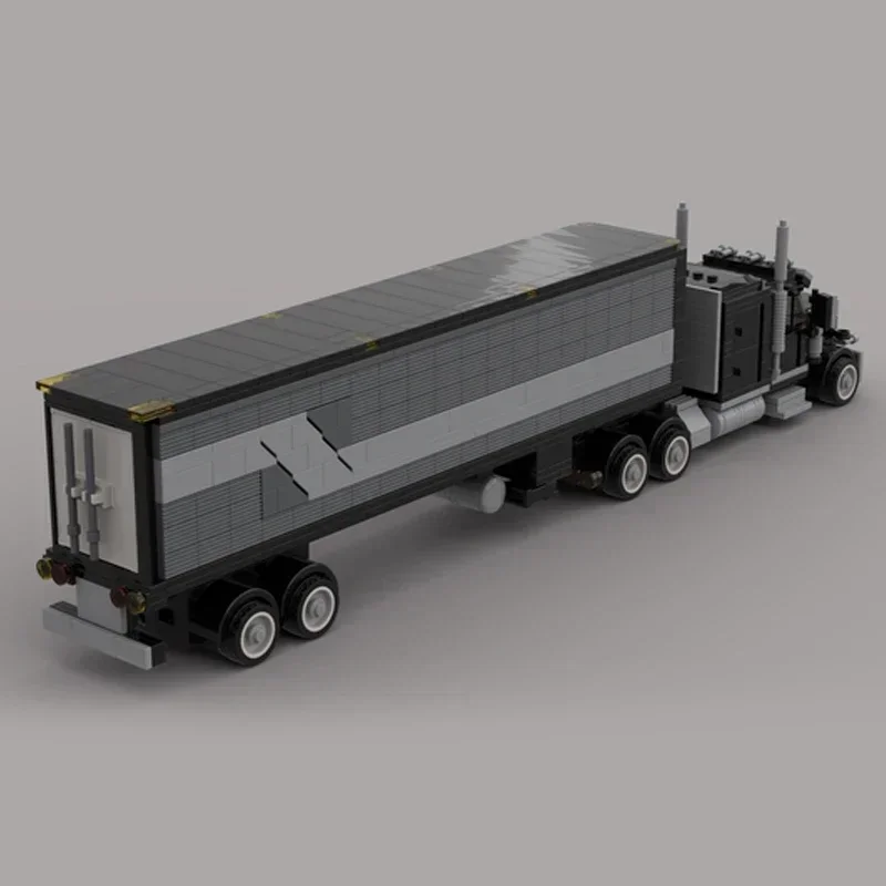 Moc Bouwstenen Stad Transport Auto Model Vrachtwagen Met Trailer Technologie Modulaire Blokken Geschenken Speelgoed Voor Kinderen DIY Montage