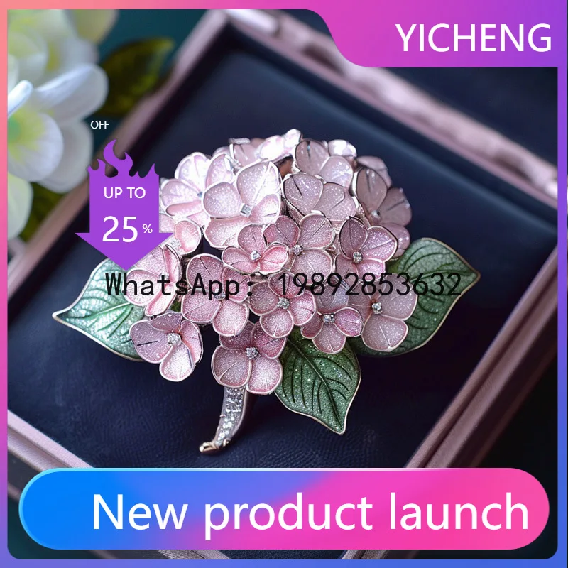 

XZ original elegant hydrangea brooch, personalized fresh clothing accessories elegant temperament embellishment pin
