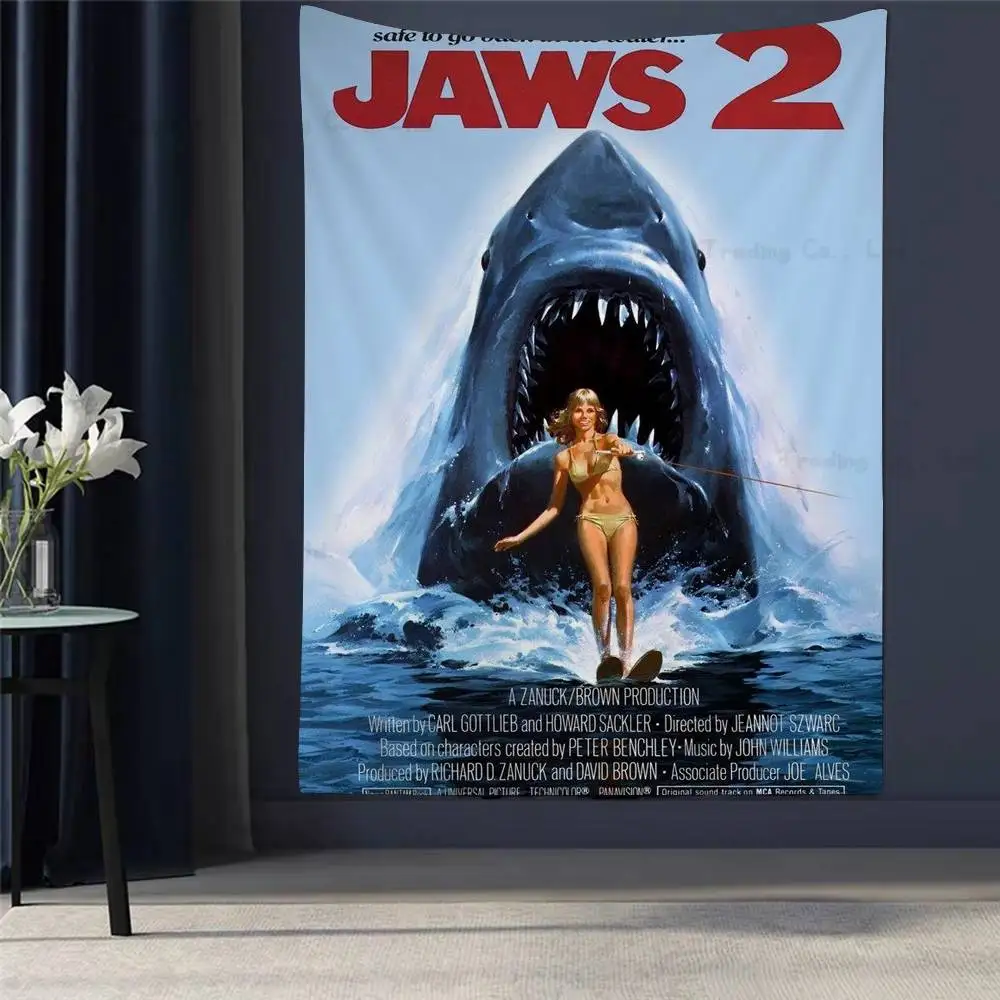 

Jaws-move Printed Large Wall Tapestry Hanging Tarot Hippie Wall Rugs Dorm Cheap Hippie Wall Hanging