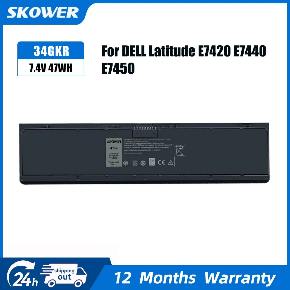 SKOWER 47WH 34GKR Battery For DELL Latitude E7420 E7440 E7450 3RNFD PFXCR V8XN3 G95J5 5K1GW
