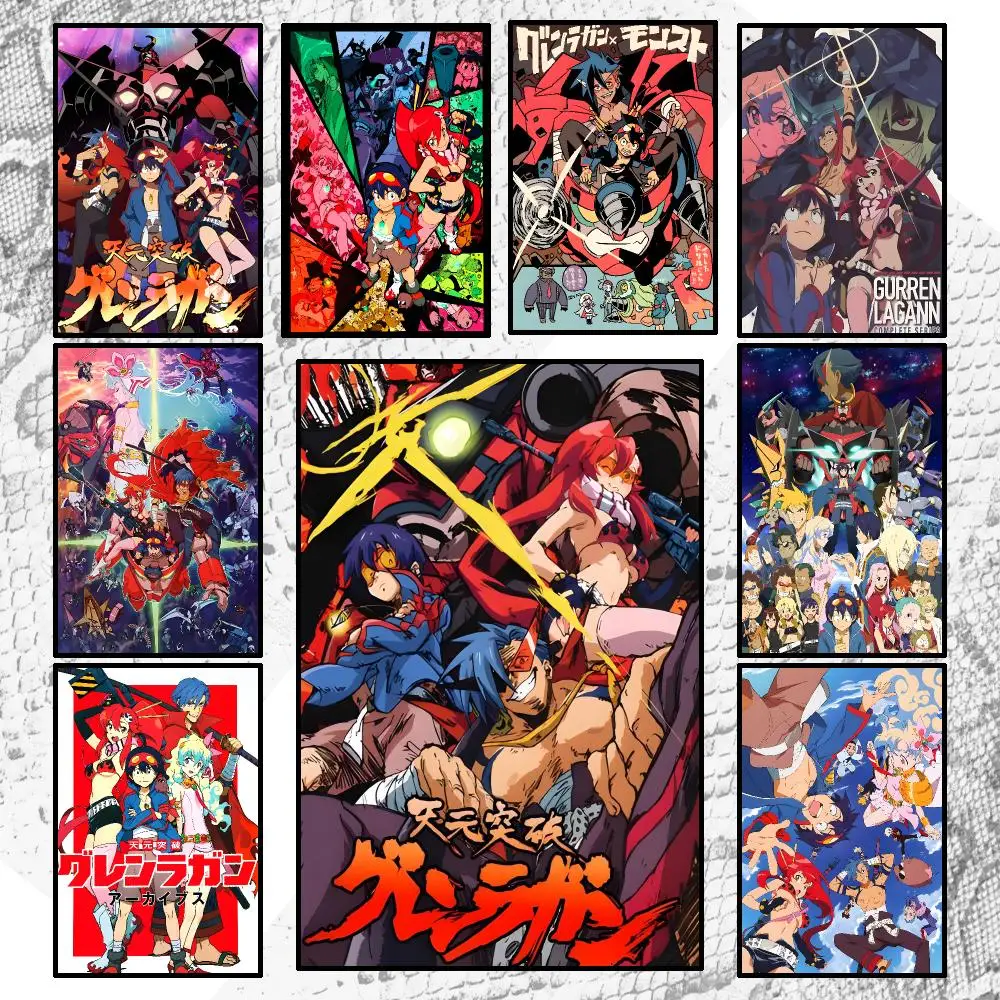 Anime TV Tengen Toppa Gurren Lagann Poster Wall Art Poster HD Waterproof PP Print Bedroom Living Room Office Decor Gift