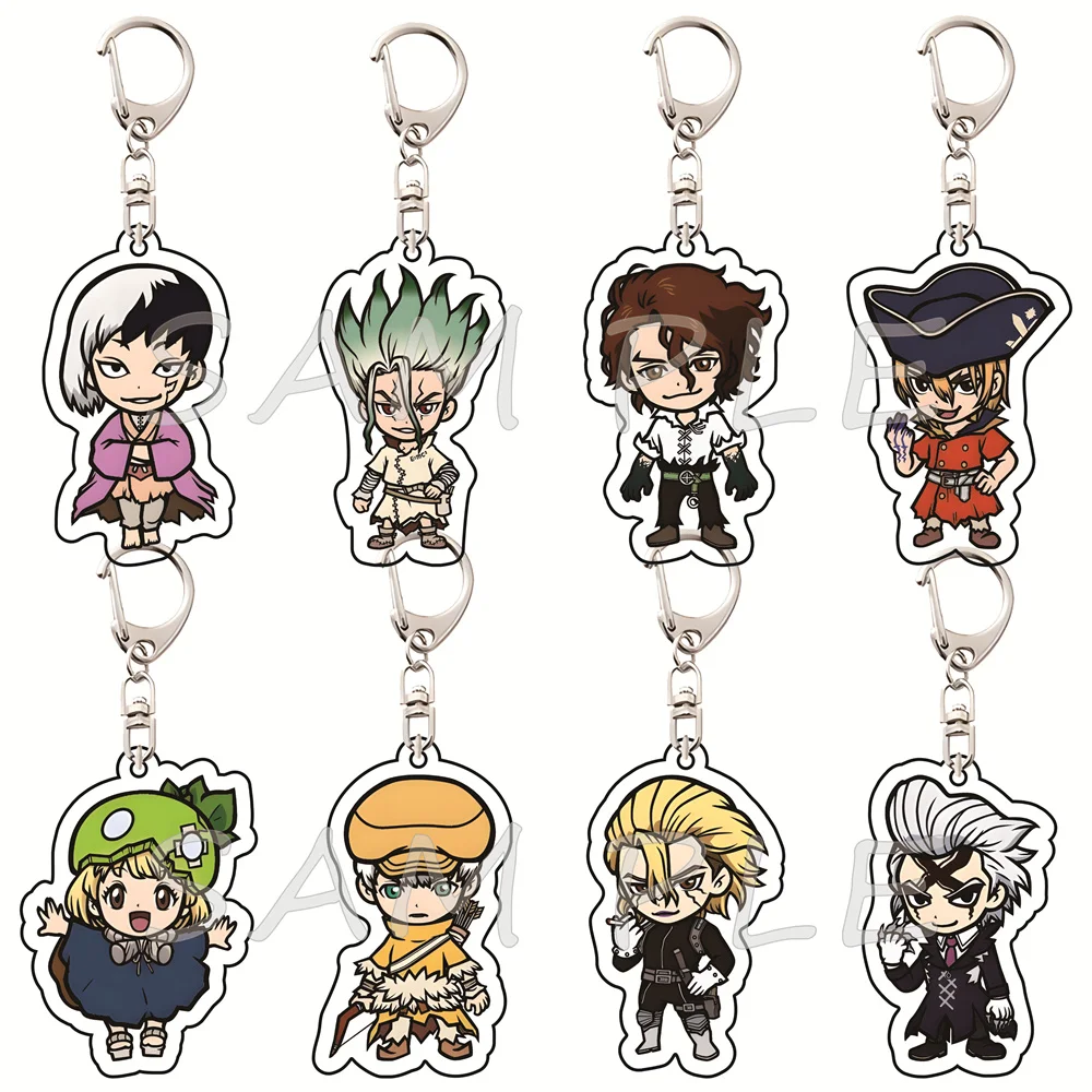 Dr.STONE 6cm Acrylic Keychains Fantasy Adventure Chibi Style Anime Collectible Bag Pendant Fan Gift