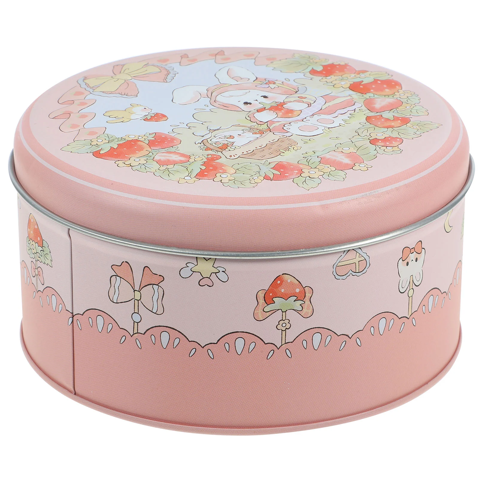 

Rabbit Candy Tin Bunny Cookie Jar Loose Tea Leaf Organizer Holiday Biscuits Case Tinplate Spice