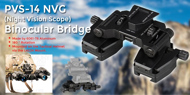 Professional Hunting NVG Goggles Mount PVS-14 Binocular Bridge Dovetail Adapter for Hunting