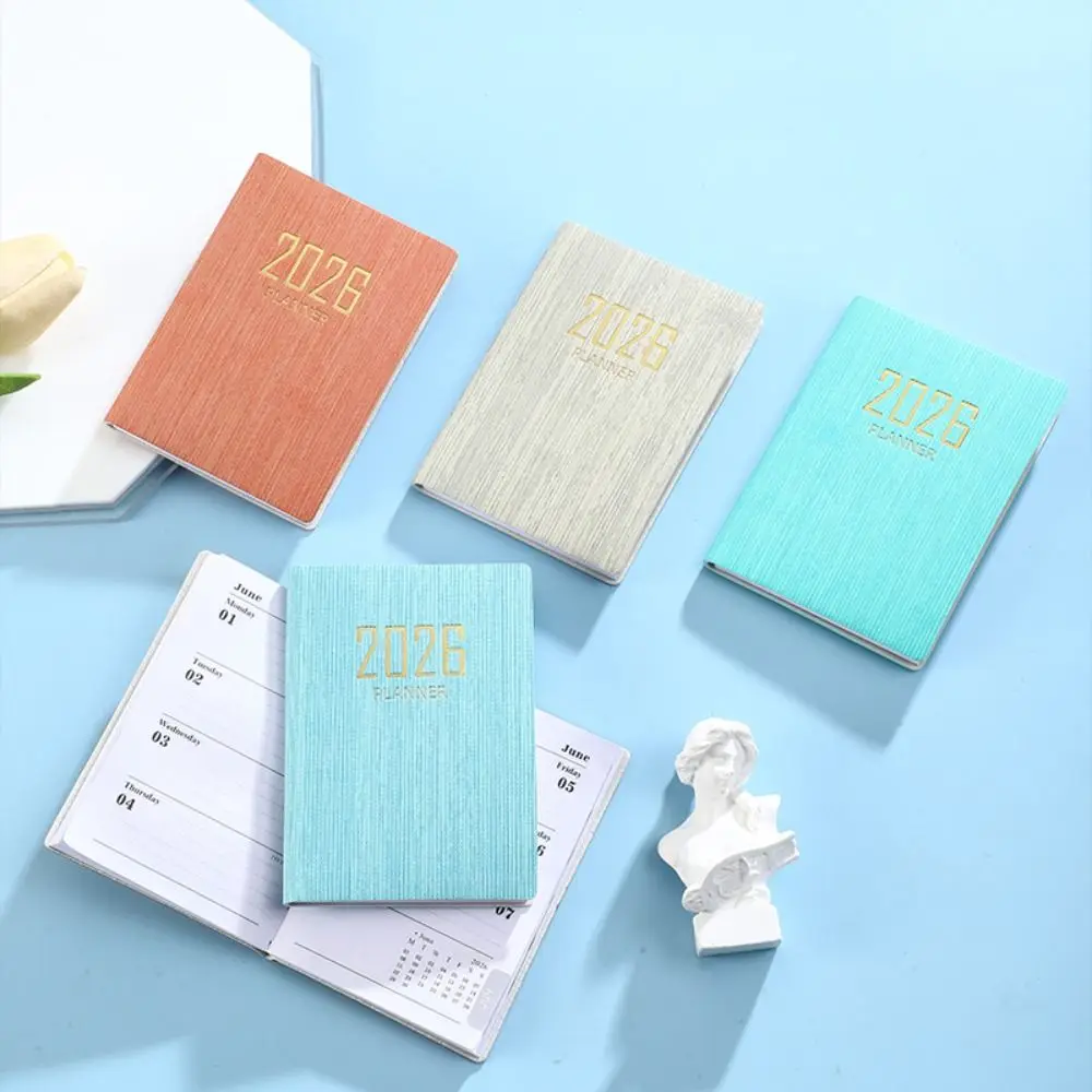 Portable A7 2026 Agenda Book Pocket with Calendar Diary Weekly Planner To Do List English Notepad Students