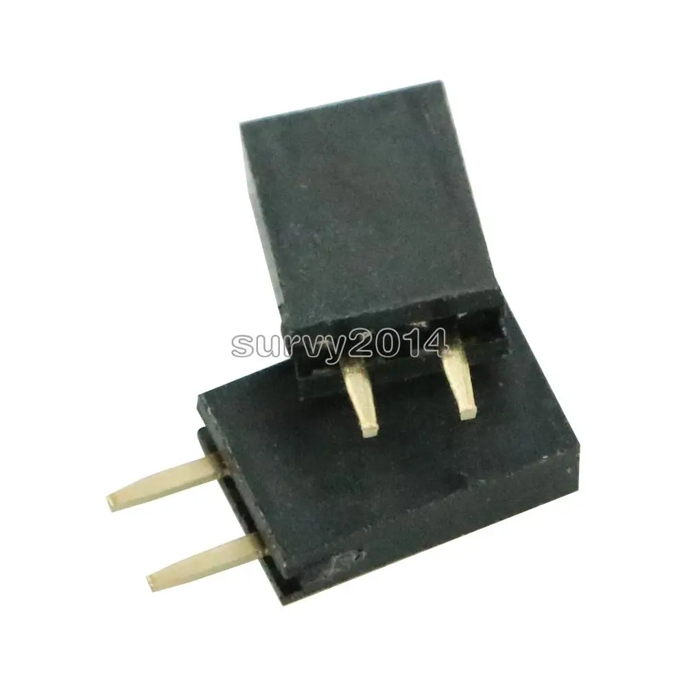 50PCS Single Row 1x2 Pins 2.54mm Pitch Female Header Straight Module