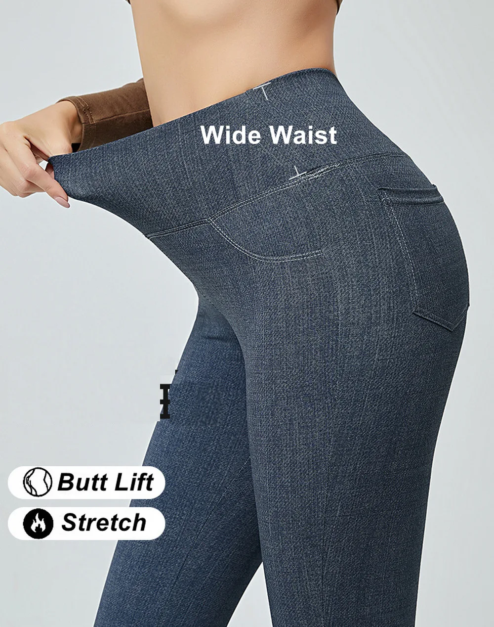 Wide Waist Super Stretchy Flare Jean for Women  Leggings with Pockets High Waist Pull on Bell Bottom Yoga Pants XS to Plus Size