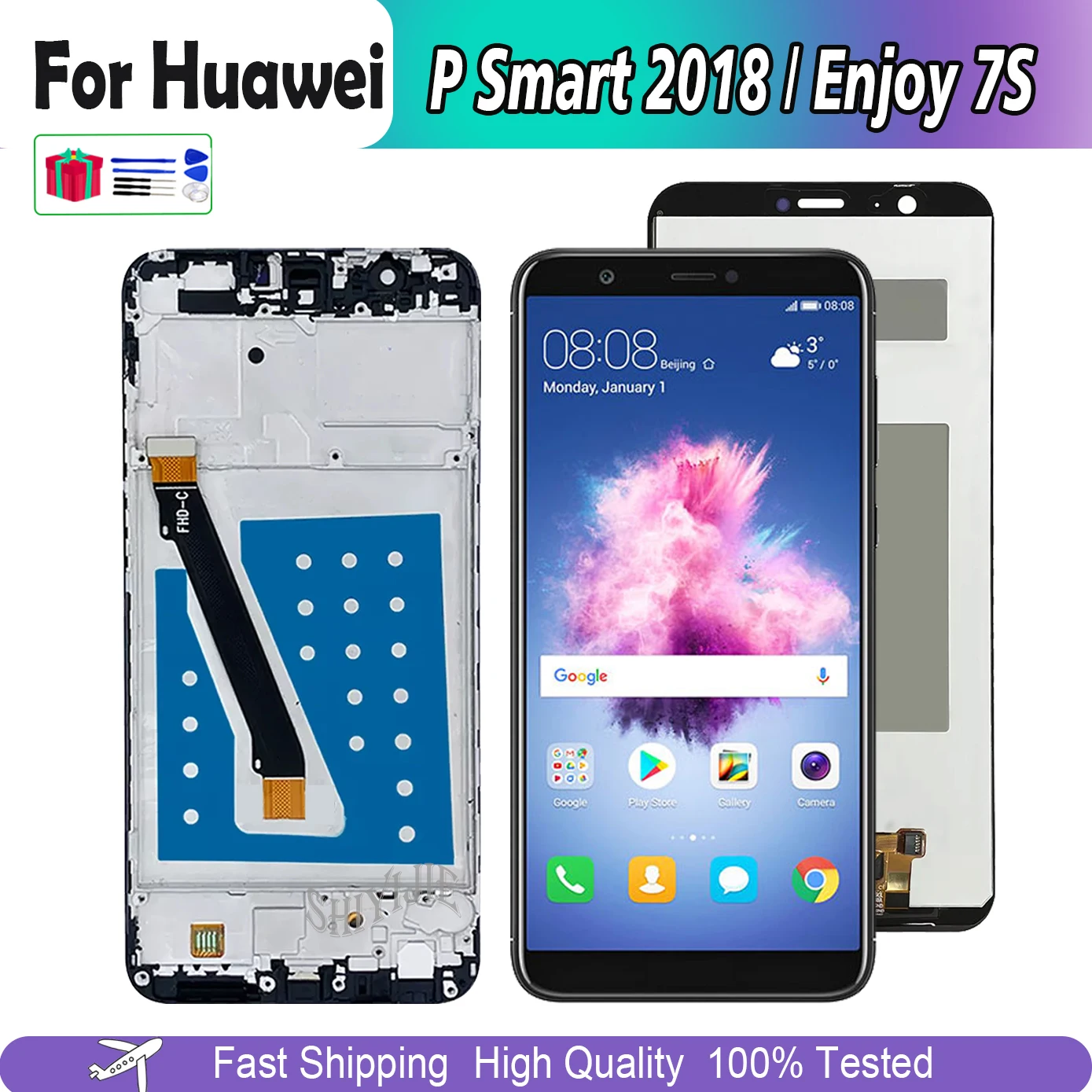 

LCD For Huawei P Smart 2018 FIG-LX1/LA1/LX2 LCD Display Touch Screen for Huawei p smart/Enjoy 7S Display Replacement Screen
