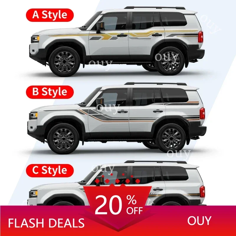 Car Stripes Decals Waterproof Exterior Body Styling Exterior Decoration For Toyota Land Cruiser Prado 250 LC250 j250 2024 2025