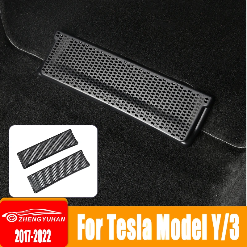 

For Tesla Model Y 2021 2022 Car Rear Seat Lower Air Conditioning Outlet Cover Dustproof Protect Cover ABS Accessories